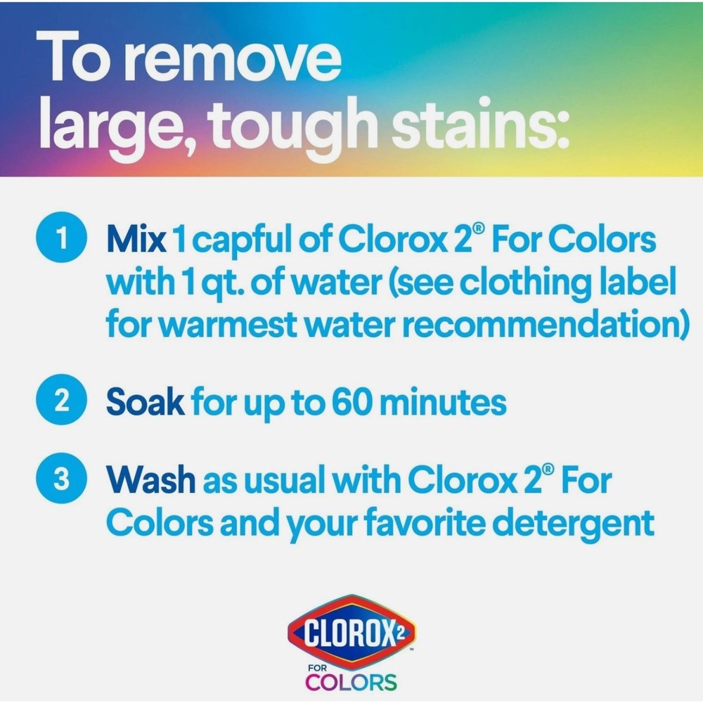 2X Clorox2 Colors Stain Remover Laundry , Original, 22 oz ea Color Booster - Picture 2 of 7